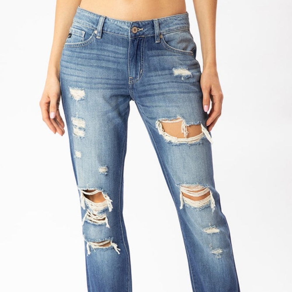 Hollister Distressed Mid Rise Vintage Boyfriend Jeans Women's Size 7